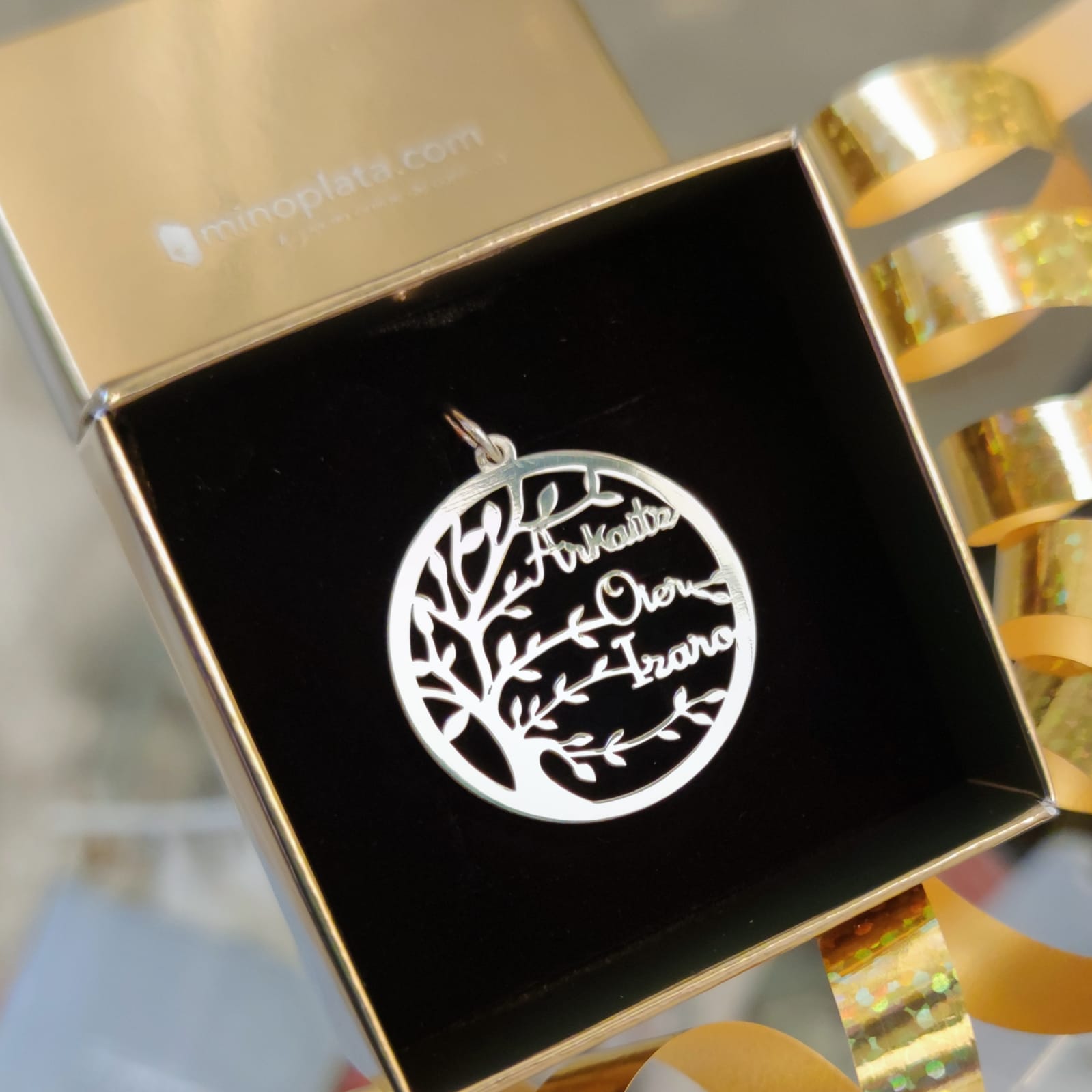 Colgante árbol de la vida Plata nombres-Máximo 4- personalizados 3