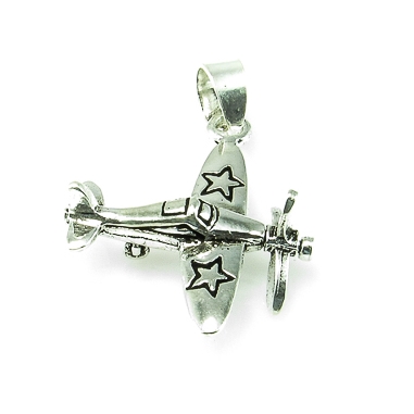Colgante avioneta de Plata de ley