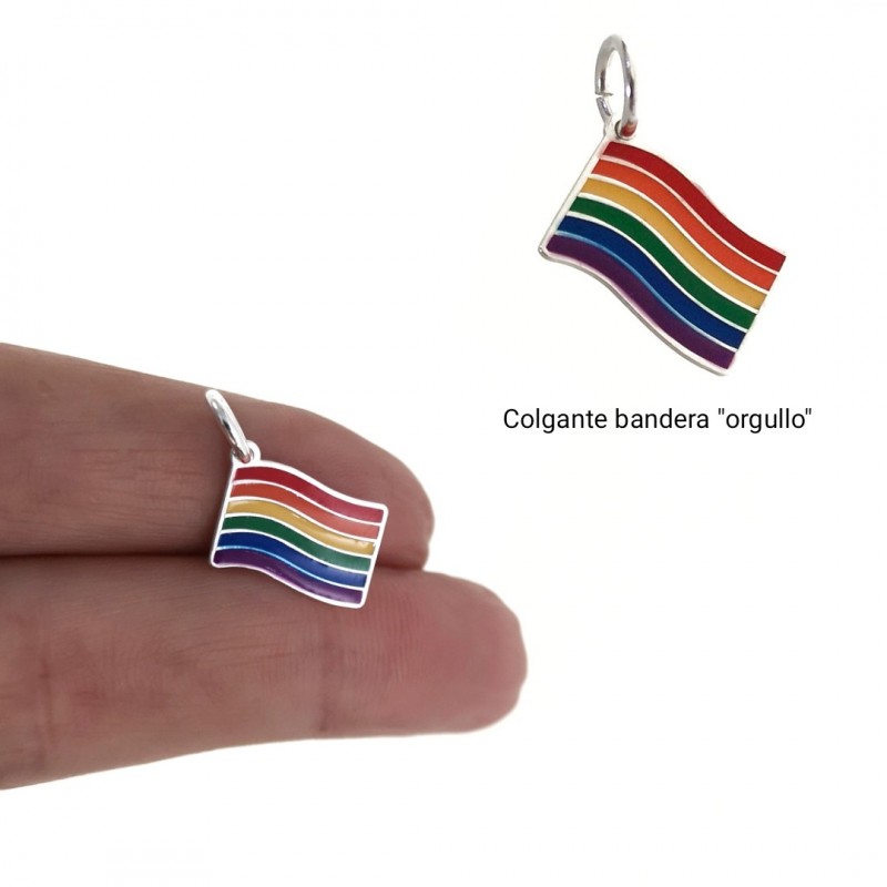 Colgante bandera orgullo de Plata de ley 2