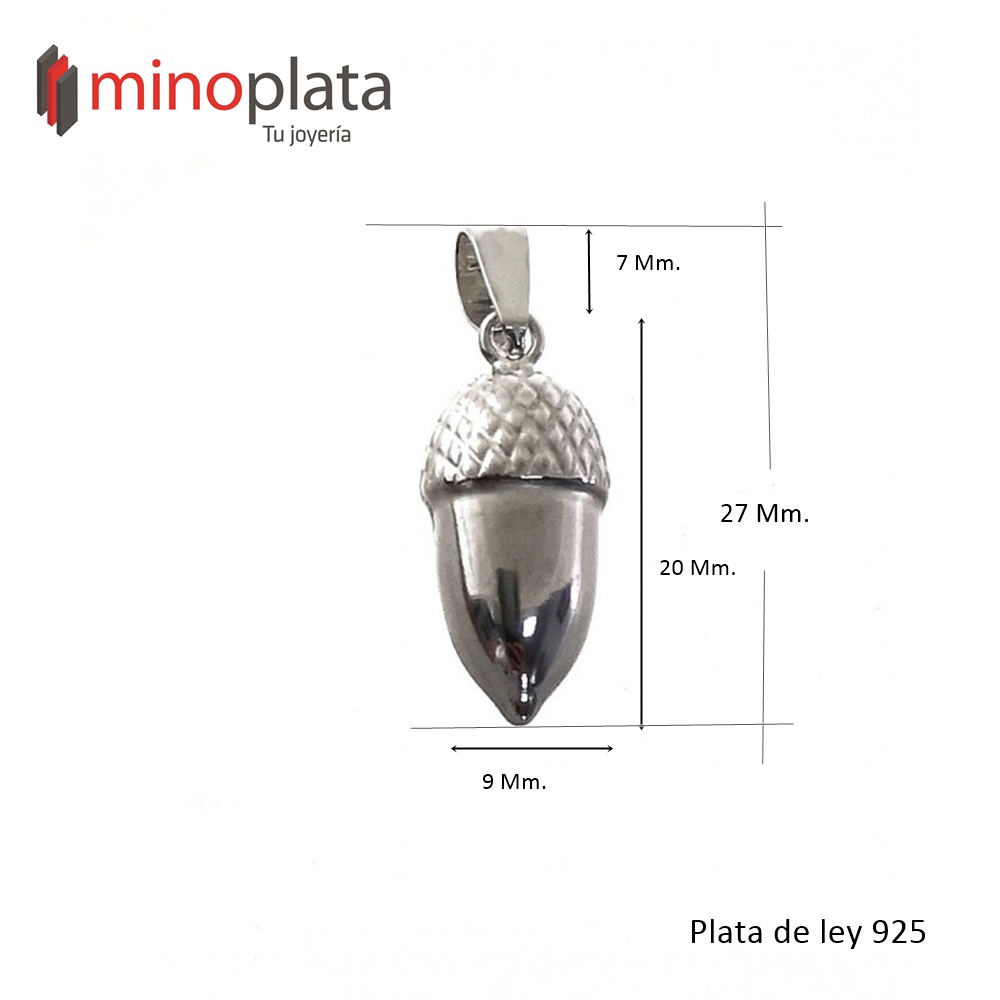 Colgante Bellota de Plata de Ley 4