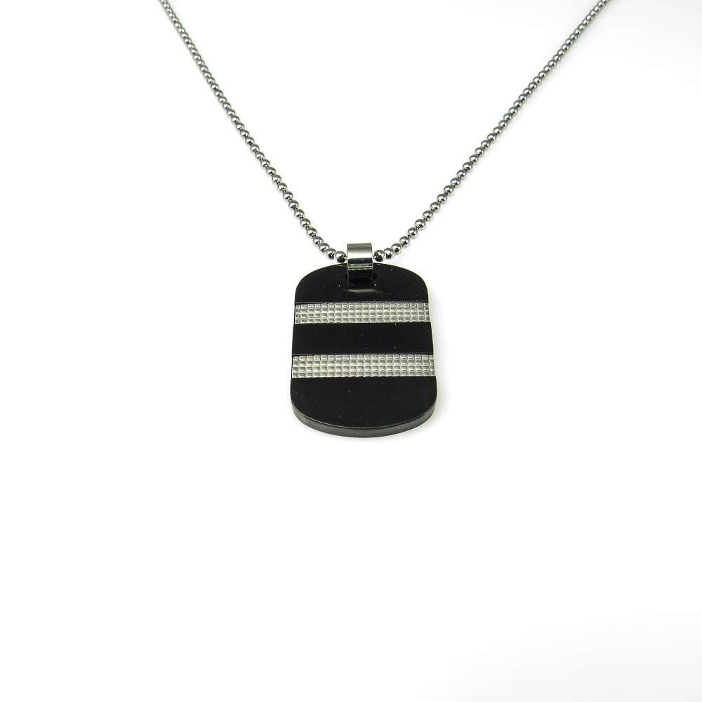 Colgante Placa de Acero inox blanco y negro