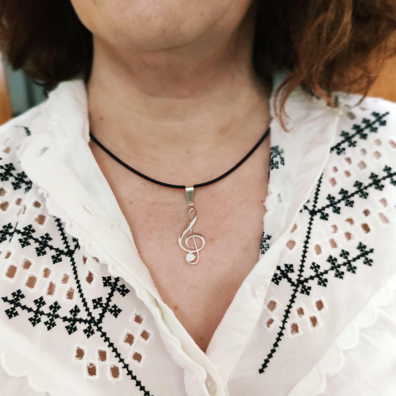 Colgante clave de sol de Plata de ley 4