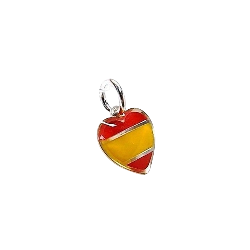Colgante corazón bandera de España de Plata de ley 925
