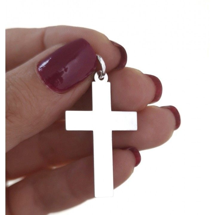 Cruz lisa de Plata de ley 3cm x 2cm_1