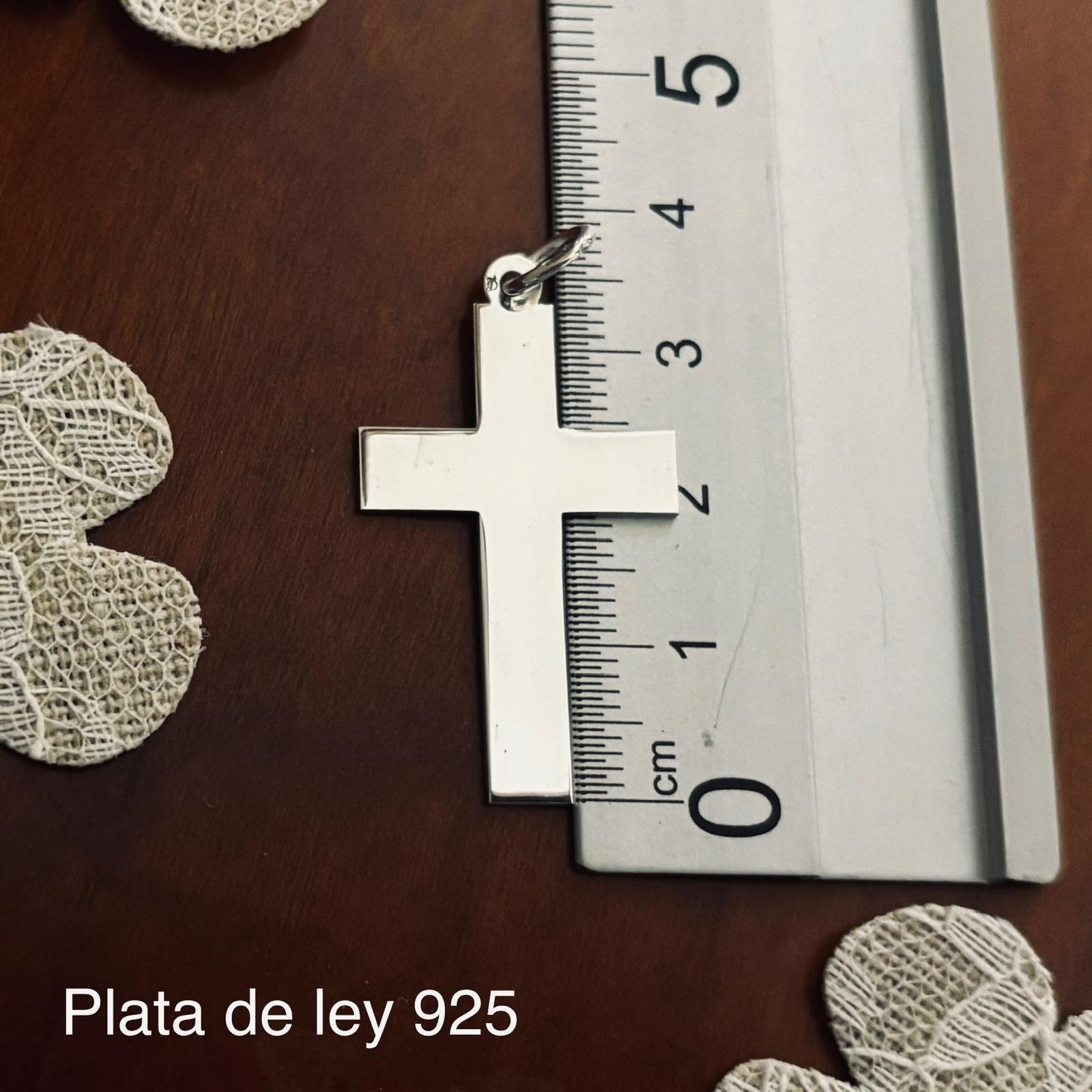 Cruz lisa de Plata de ley 3cm x 2cm 3