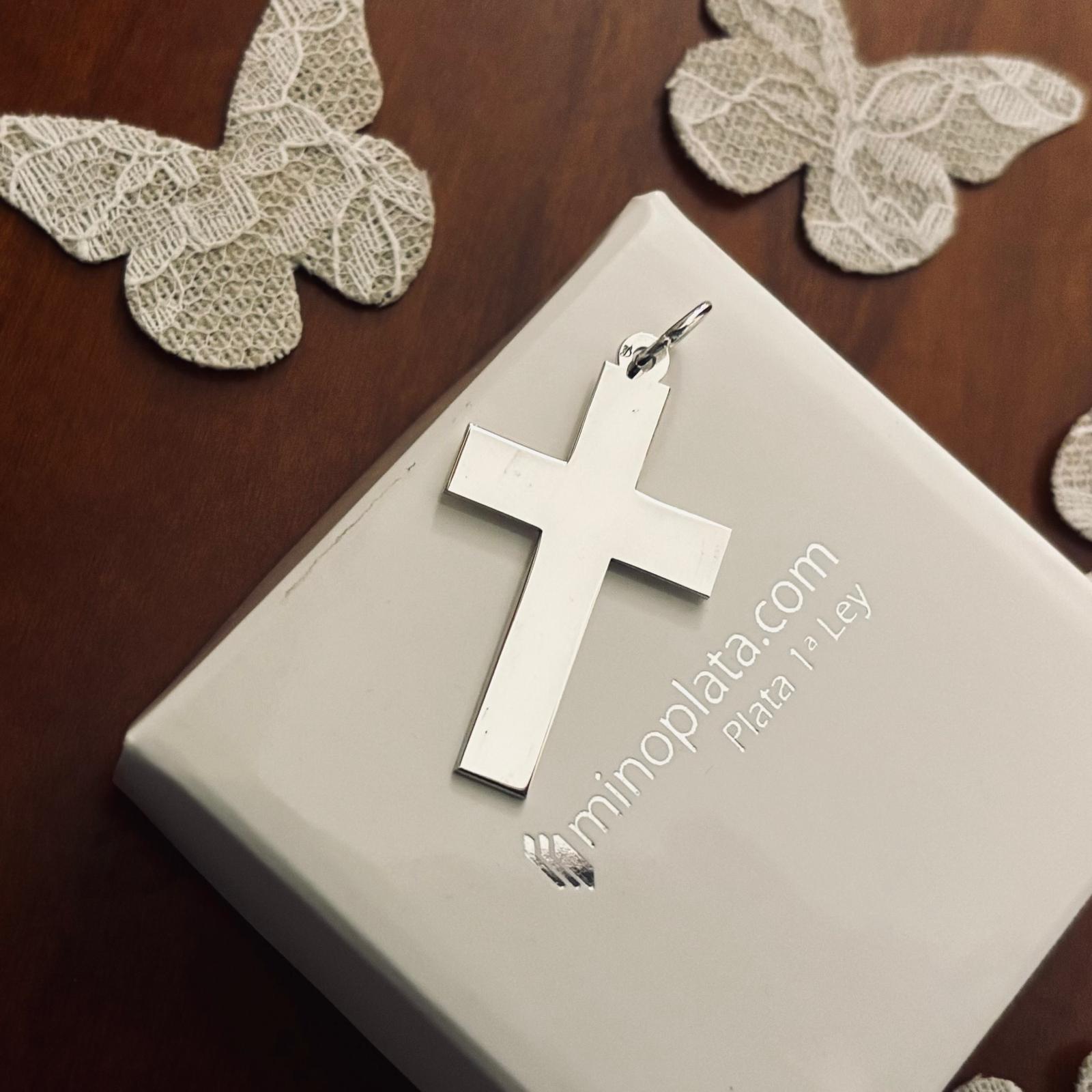 Cruz lisa de Plata de ley 3cm x 2cm 4