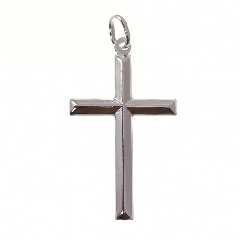 Crucifijo liso en Plata de ley 925