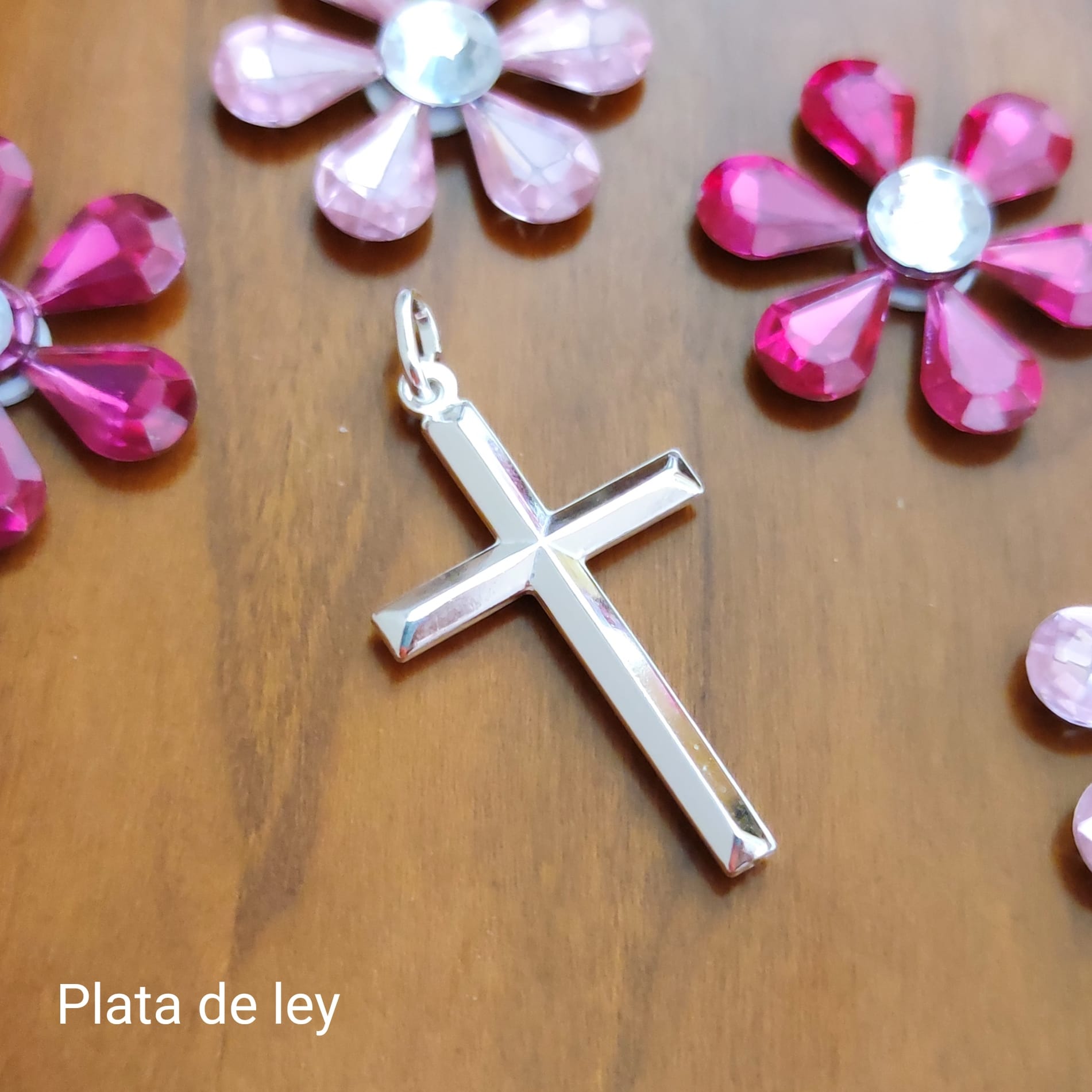 Crucifijo liso en Plata de ley 925 1