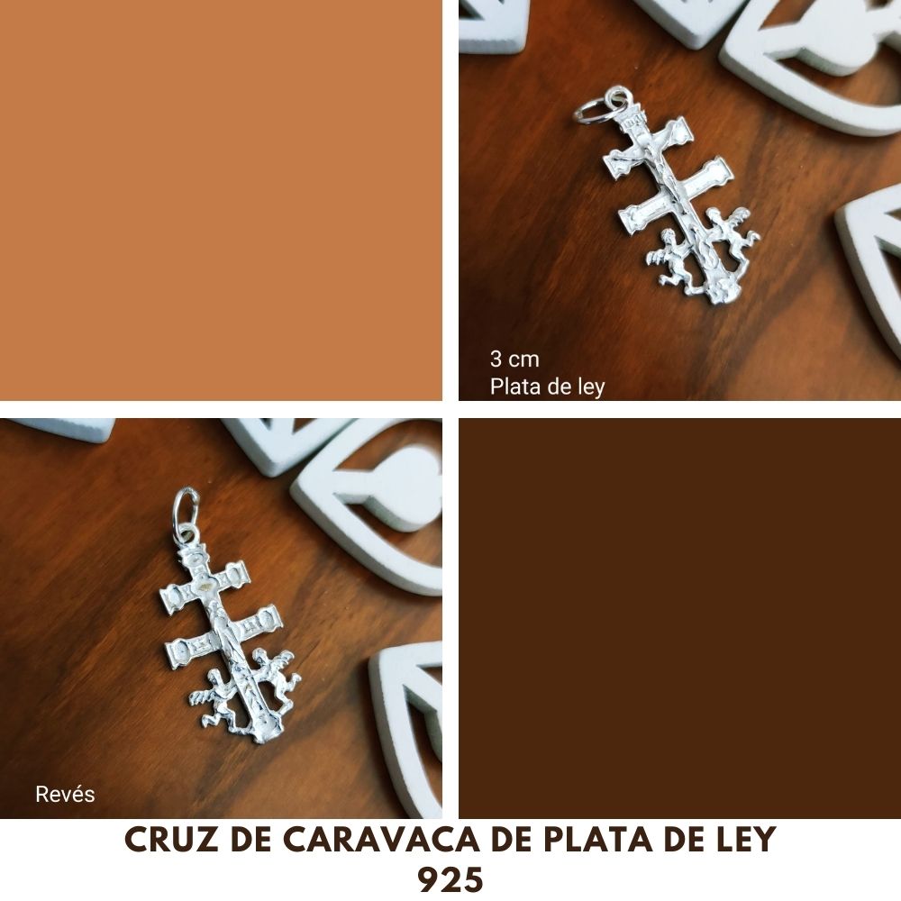 Cruz de Caravaca de Plata de ley 30 mm x 15 mm Asa grande 4