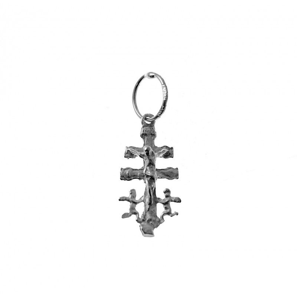 Colgante Cruz de Caravaca pequeña de Plata