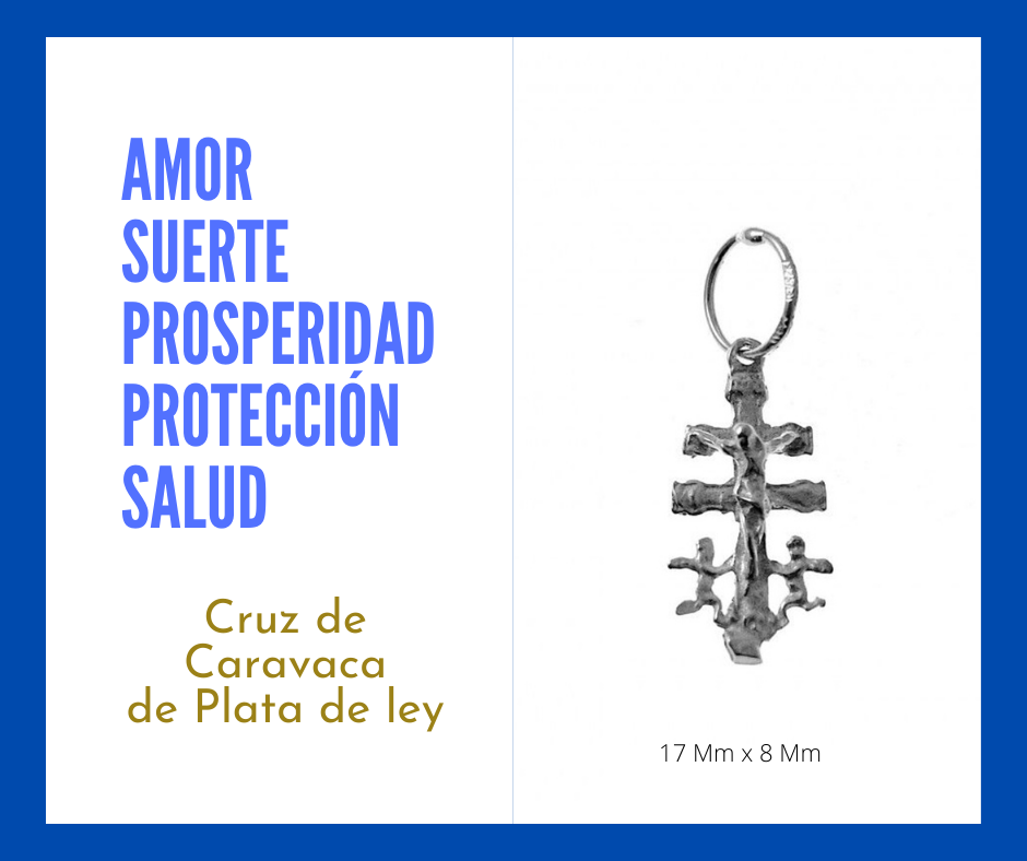 Colgante Cruz de Caravaca pequeña de Plata 2