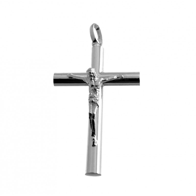Crucifijo Cristo relieve de Plata de ley