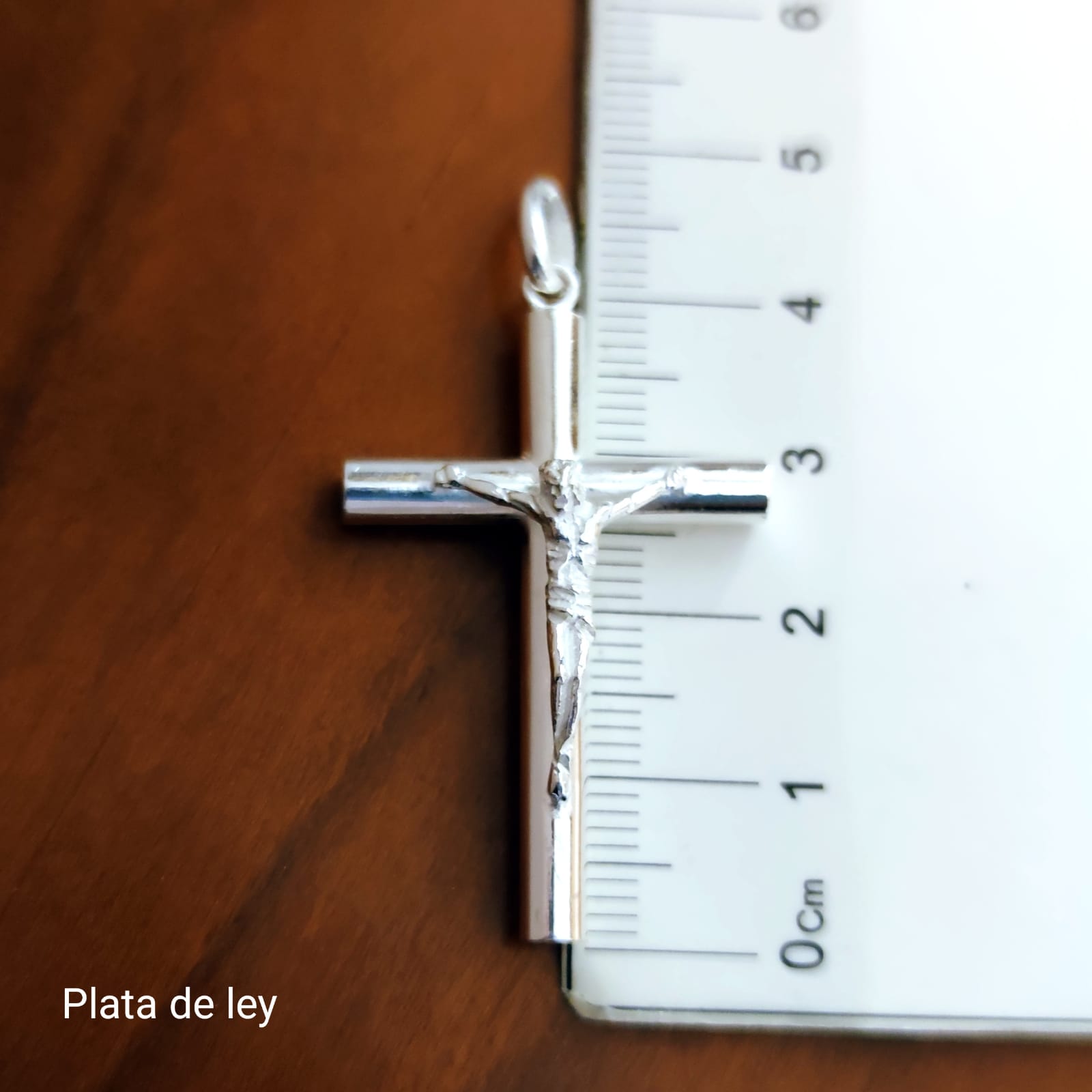 Crucifijo Cristo relieve de Plata de ley 4