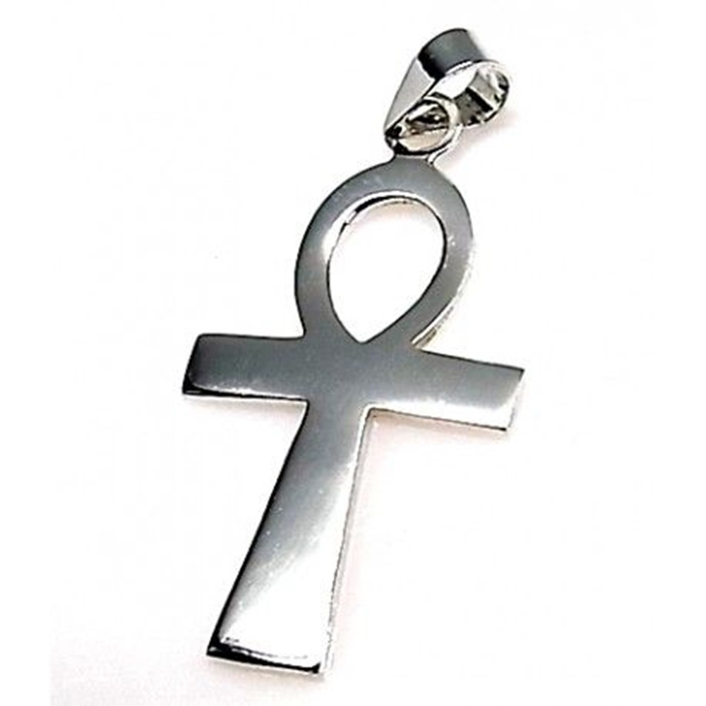 Colgante Cruz de la Vida en Plata de ley lisa