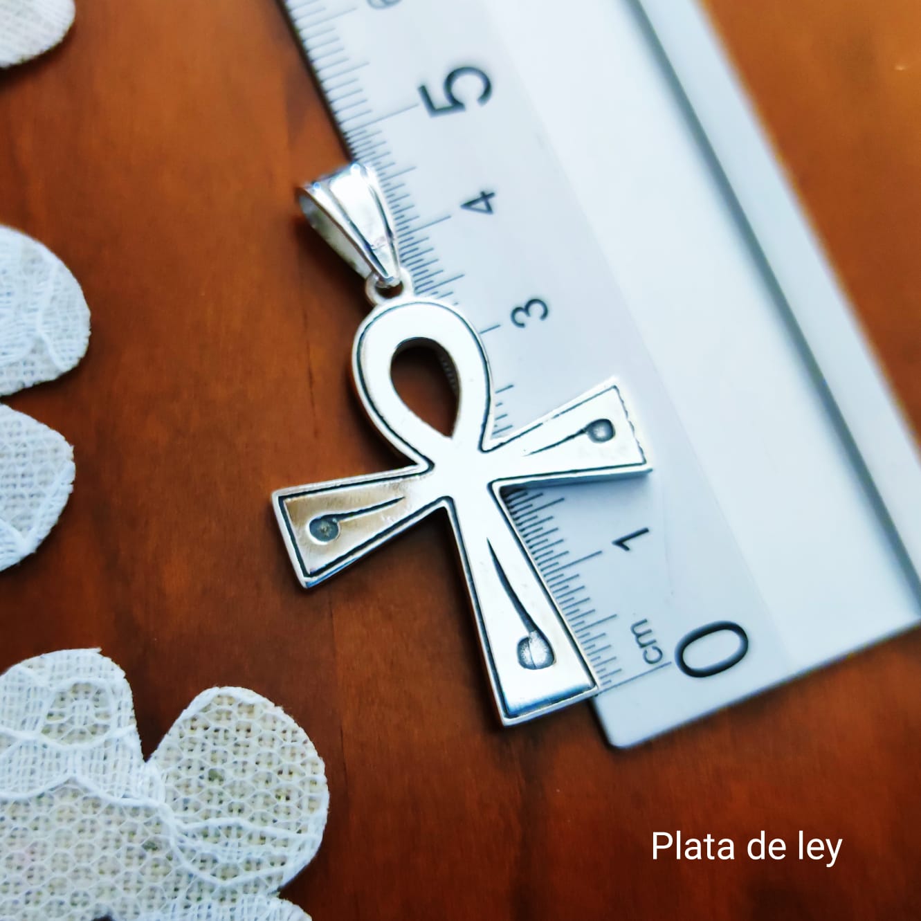 Colgante cruz de la Vida de Plata de ley 1