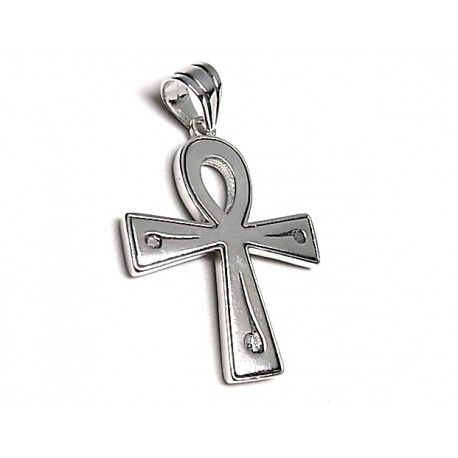 Colgante Cruz de la Vida pequeña en Plata de ley