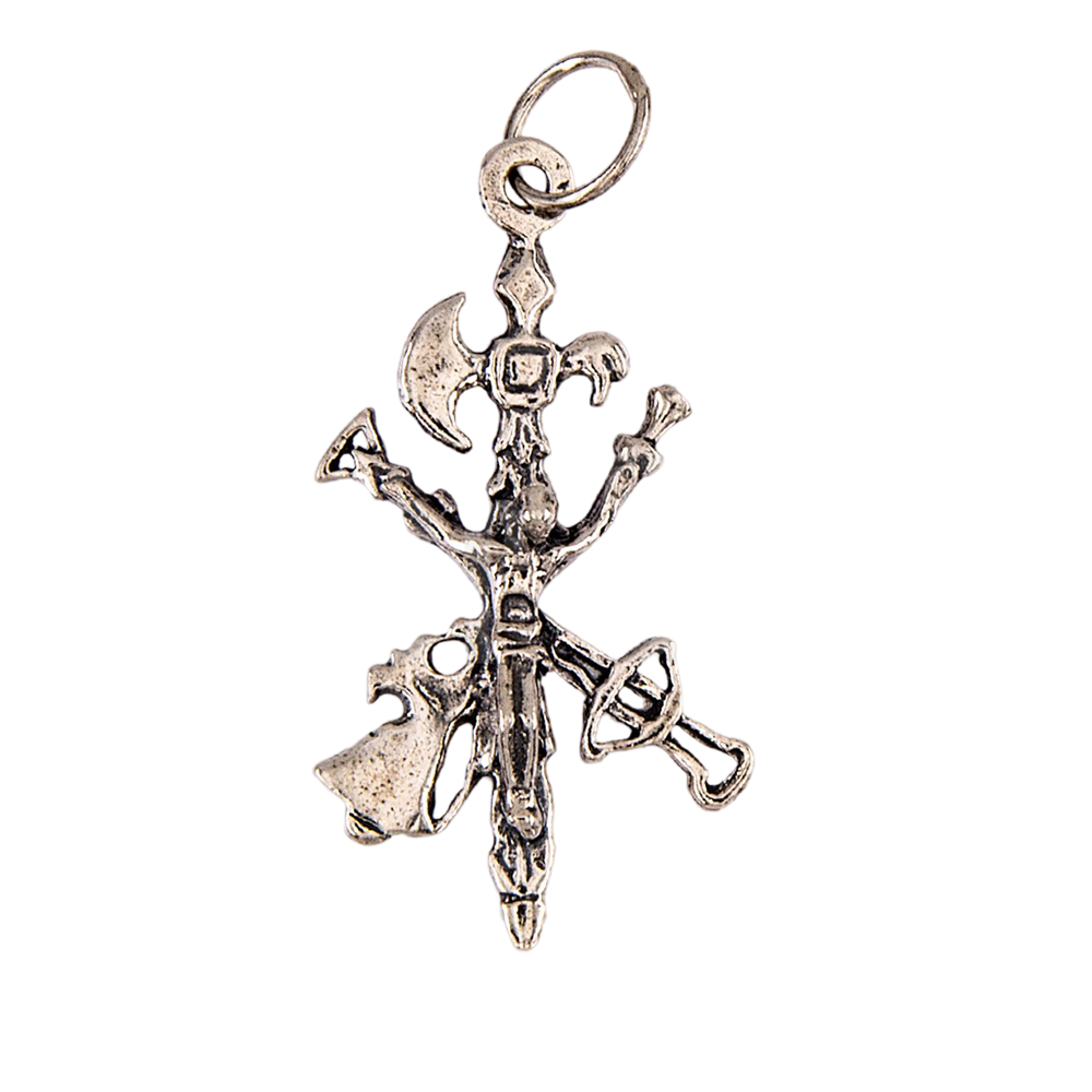 Colgante cruz de la Legión en Plata de ley envejecida 37x20mm