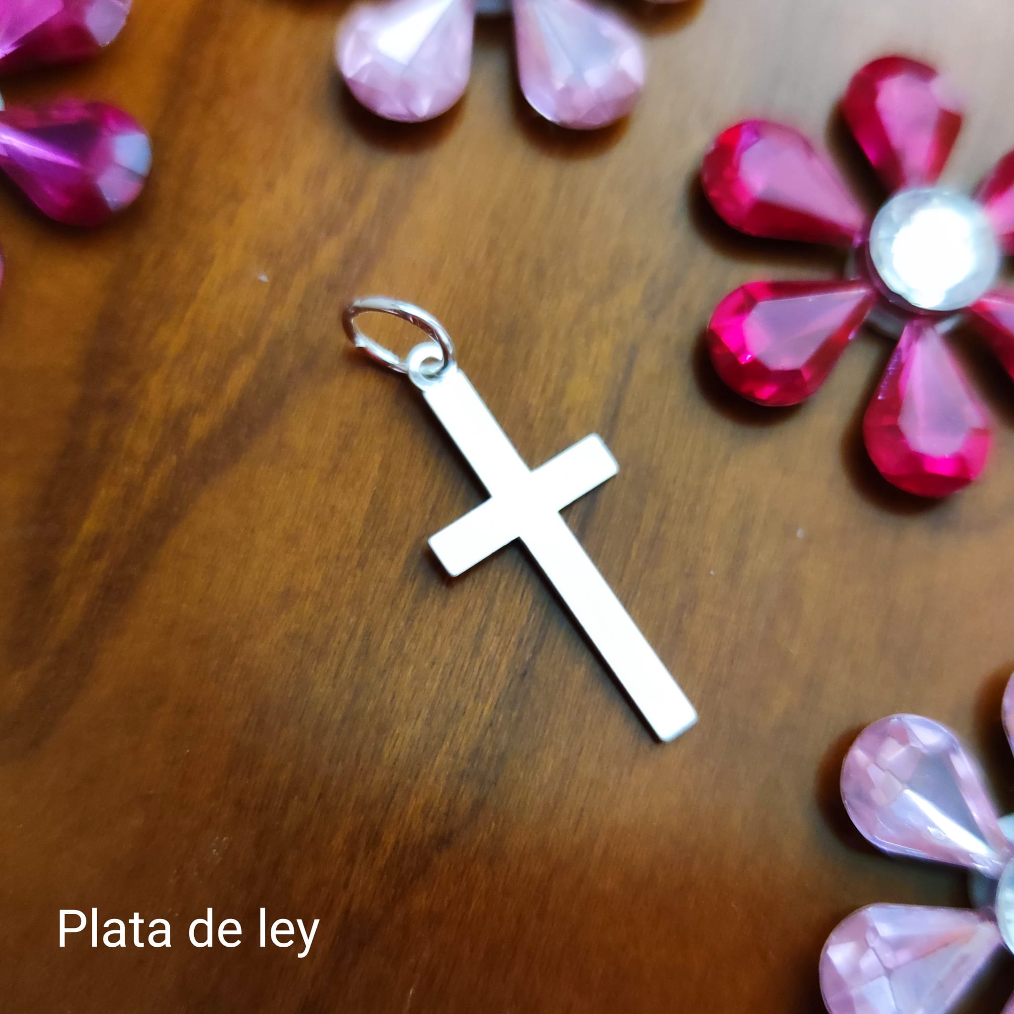 Cruz lisa de Plata de ley 925 1