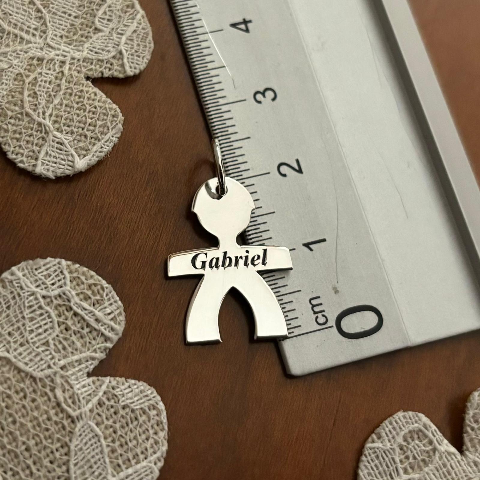 Colgante niño con nombre de Plata