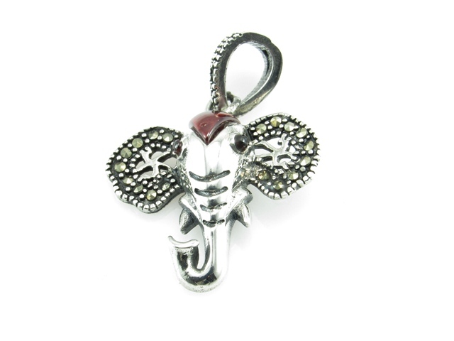 Colgante cabeza elefante de Plata vieja