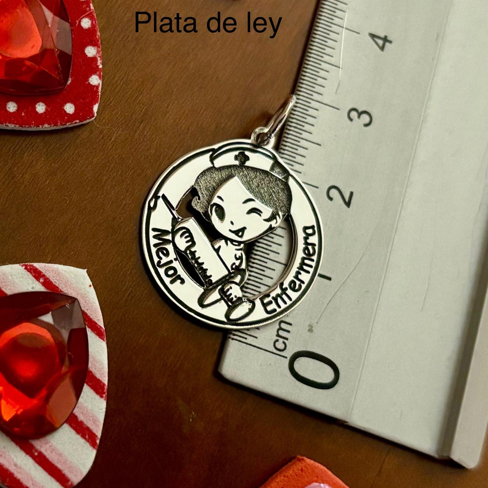 Colgante mejor enfermera de Plata de ley 20 Mm. 3