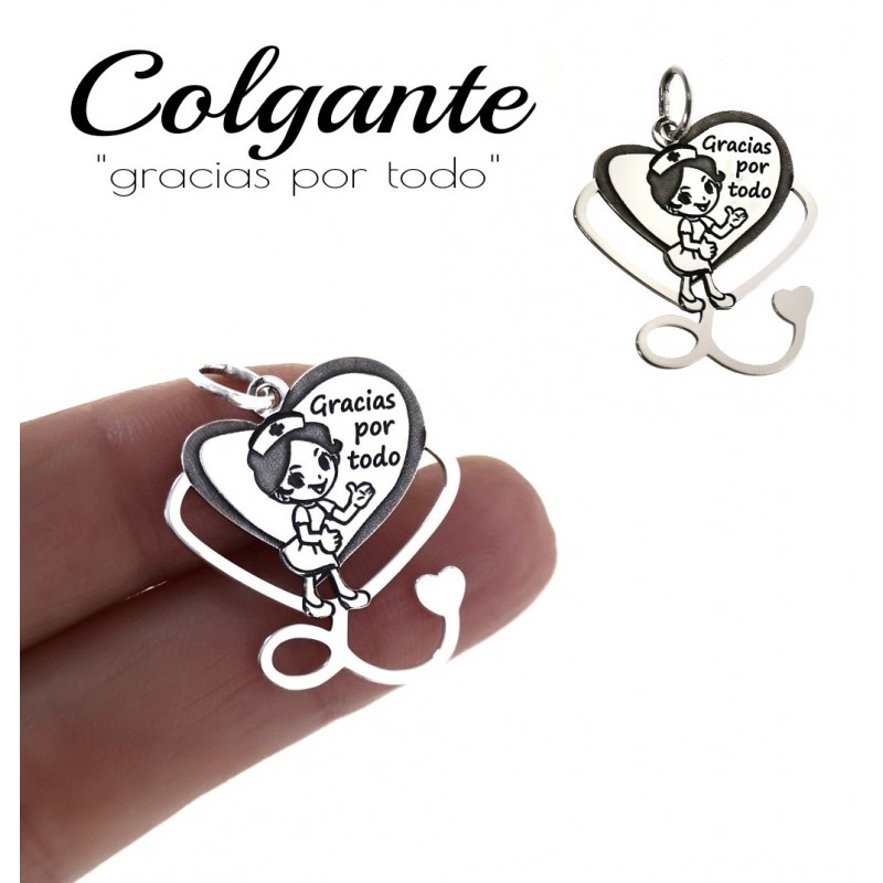 Colgante corazón fonendo enfermera 