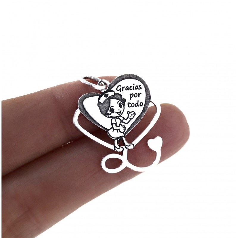 Colgante corazón fonendo enfermera 