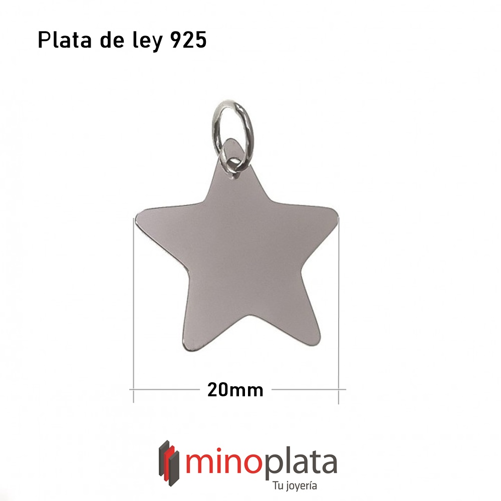 Colgante estrella cinco puntas de Plata de ley 4