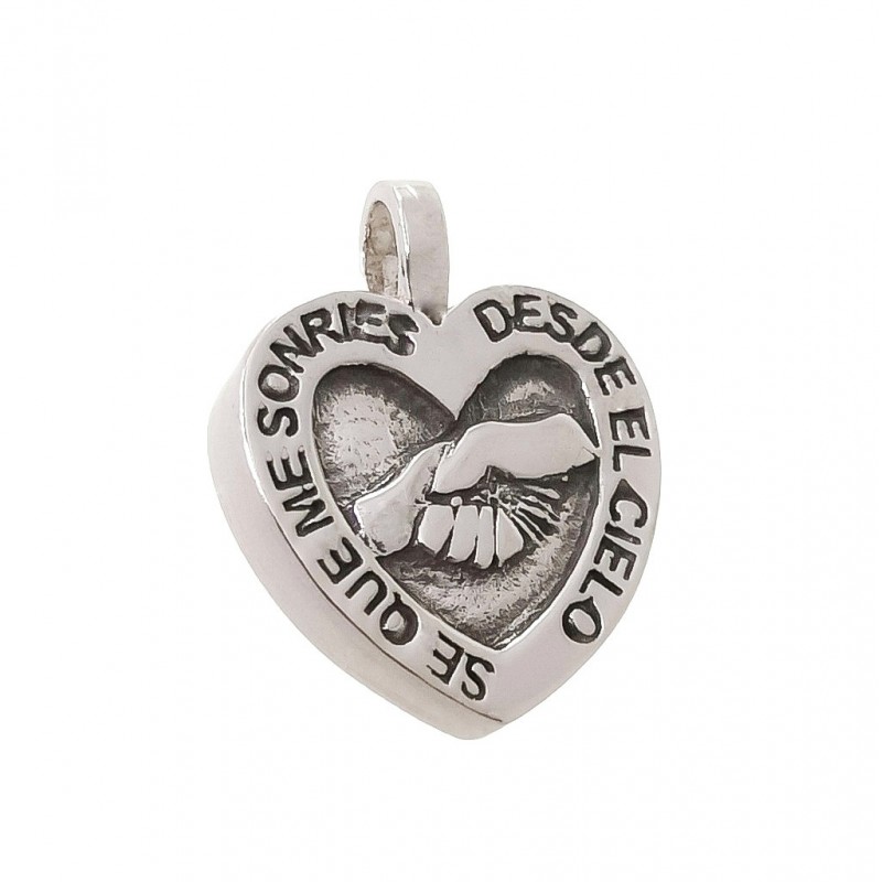 Colgante guarda cenizas corazón de Plata de ley