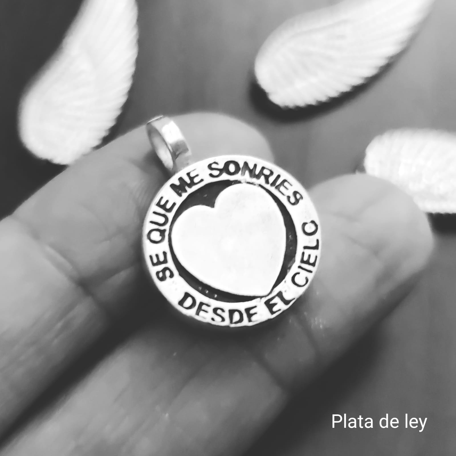 Colgante guarda cenizas de Plata de ley corazón frase grabada 4