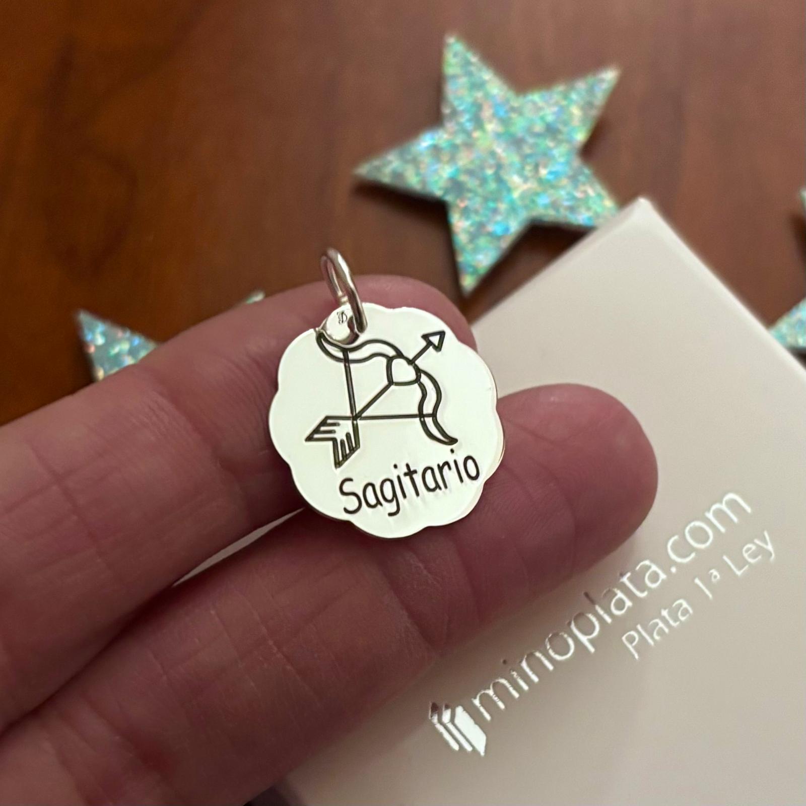 Colgante signo zodiaco Sagitario en Plata de ley 2