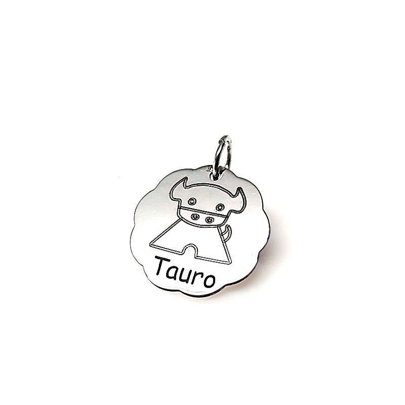 Colgante signo de zodiaco Tauro en Plata de ley