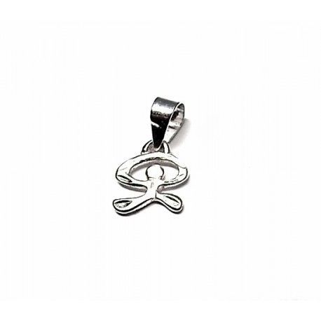 Colgante indalo de Plata 8x8 Mm.