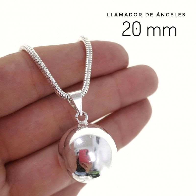Llamador de Angel de Plata bola Lisa 20 Mm. 1