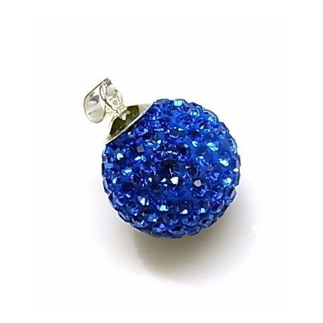 Llamador de Angel Plata y Cristal Azul 16 Mm.