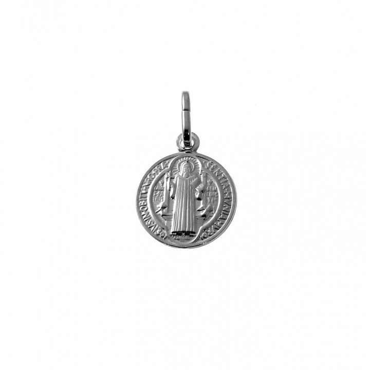 Medalla San Benito 12mm de Plata de ley