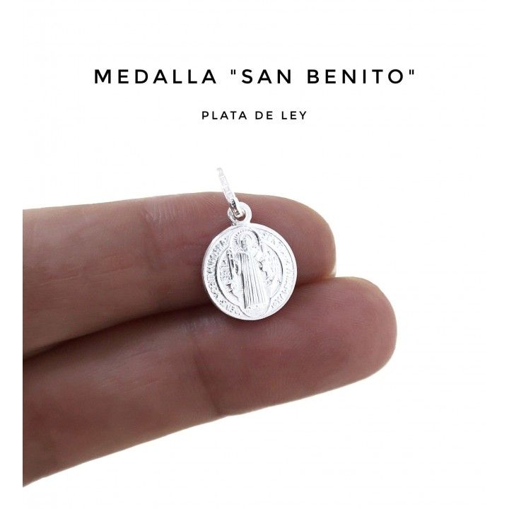 Medalla San Benito 12mm de Plata de ley 3