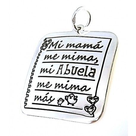 Colgante mi mamá me mima de Plata