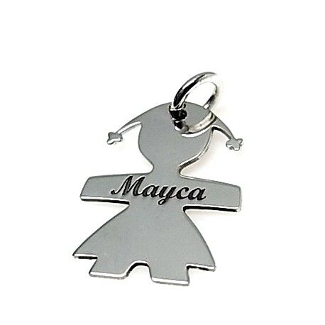 Colgante personalizado nombre niña de Plata de ley