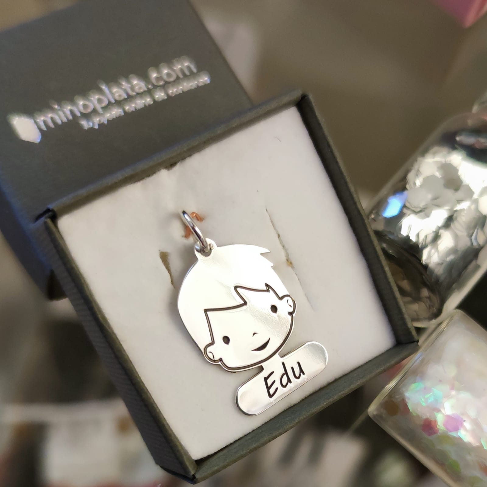 Colgante niño de Plata de ley personalizado_1