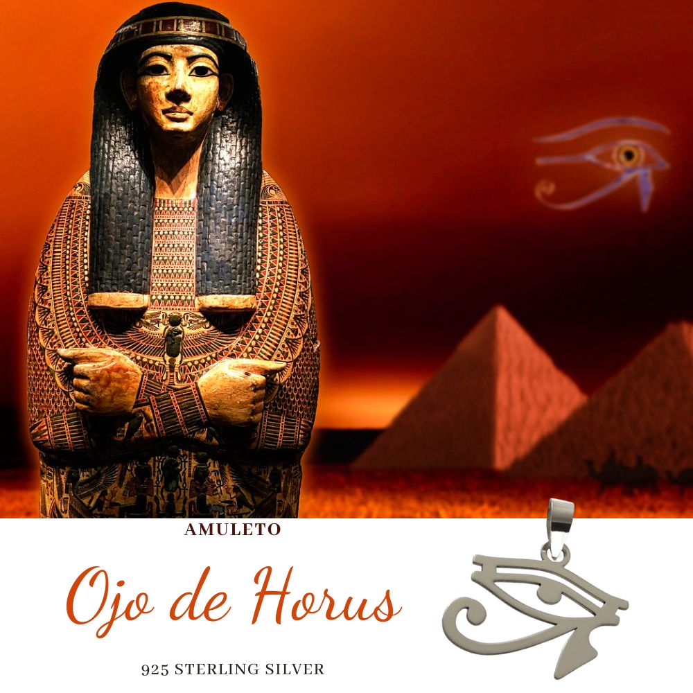 Colgante ojo de Horus de Plata de ley 4