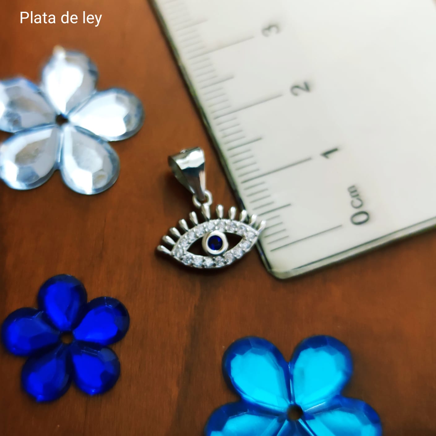 Colgante Ojo Turco de Plata de ley con Circonitas