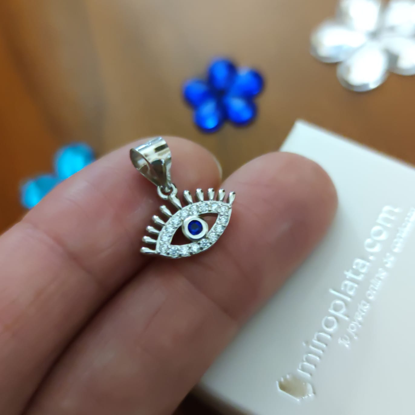 Colgante Ojo Turco de Plata de ley con Circonitas 2