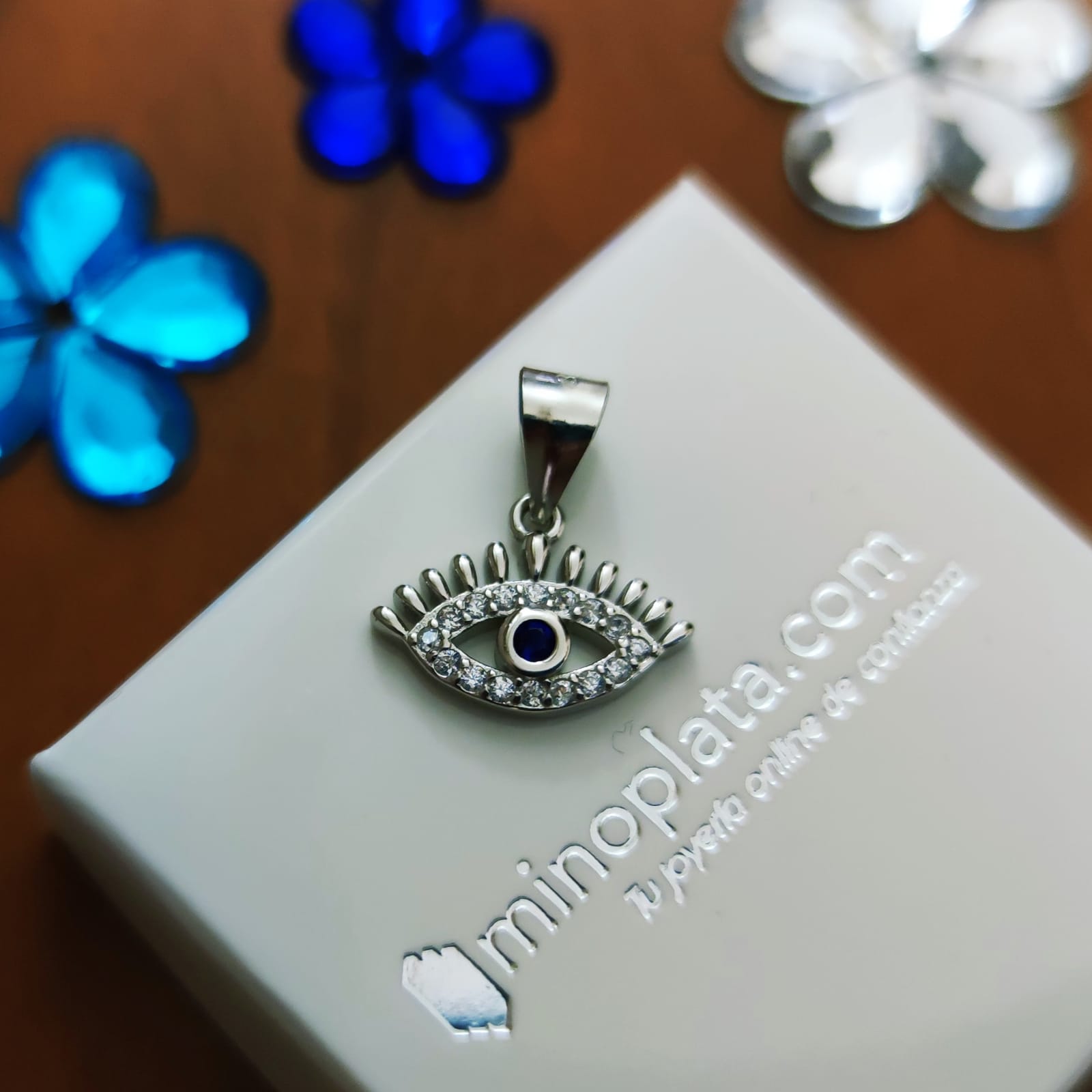 Colgante Ojo Turco de Plata de ley con Circonitas 3
