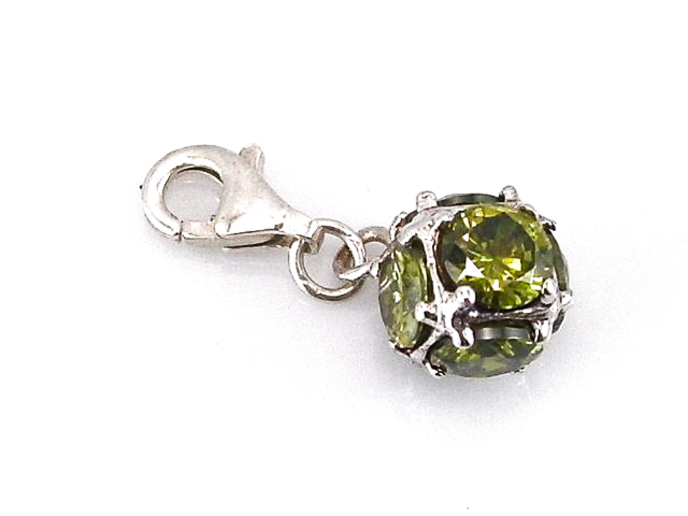 Fetiche Plata y Circonitas Verdes Bola Amour 1