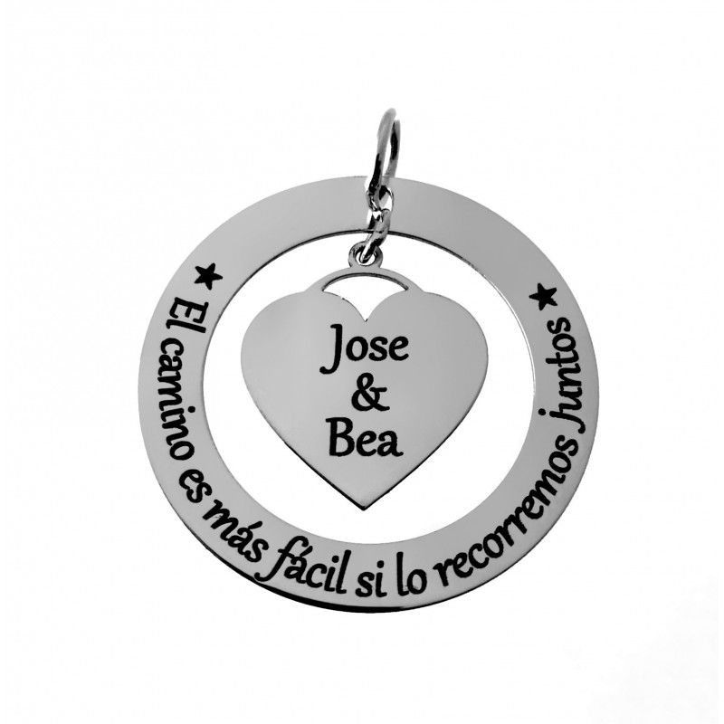 Colgante corazón personalizado de Plata de ley