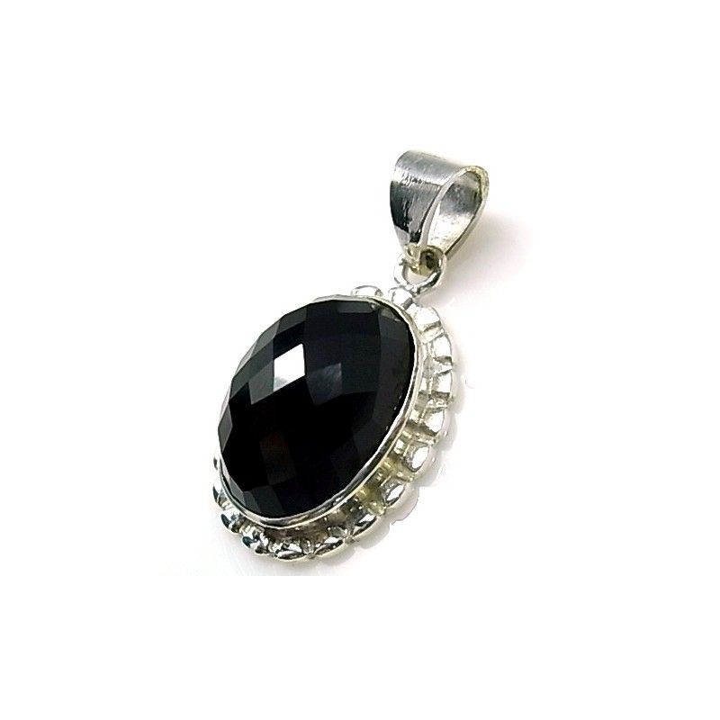 Colgante de Plata ovalado con Onix facetado