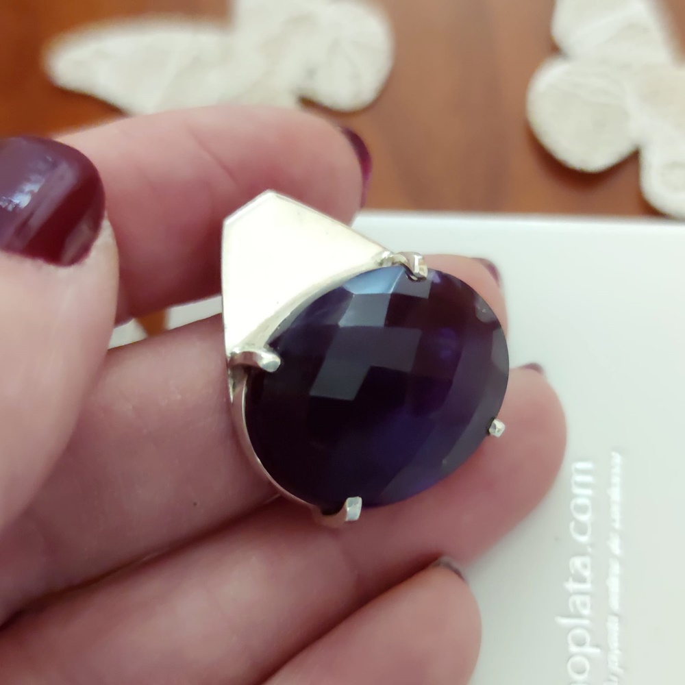 Colgante de Plata de ley con Amatista facetada_1