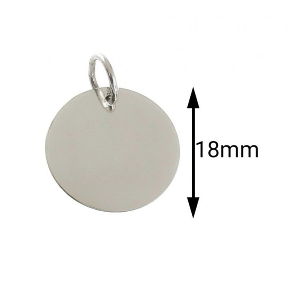Colgante círculo de Plata 18 Mm. para personalizar 2