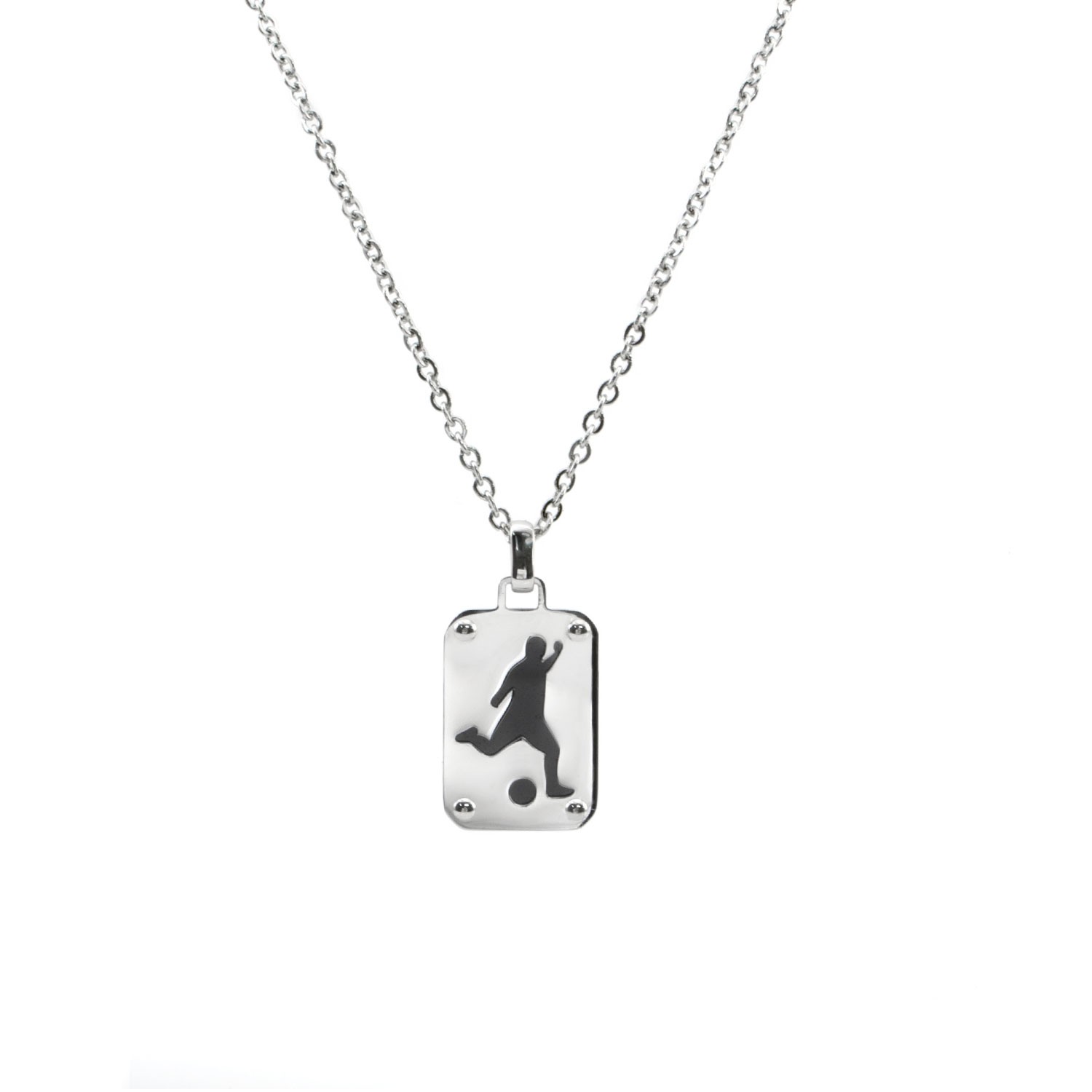 Collar de Acero inox con placa deporte fútbol
